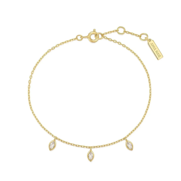 #5A MELODIC SIL CZ TRI DROP BL 16.5+2cm