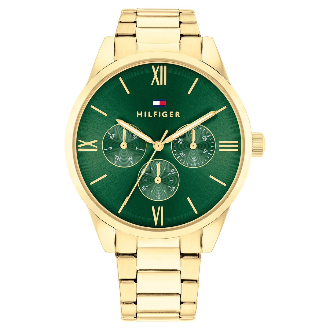 Tommy Hilfiger Gold Steel Green Dial Multi-function Women's Watch