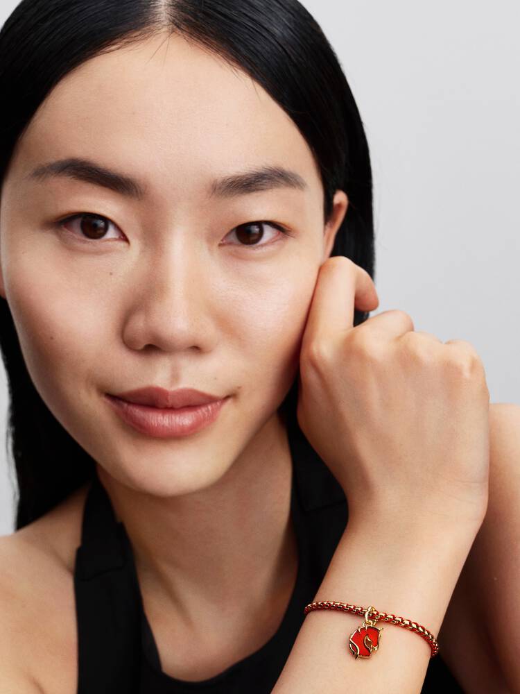 Pandora Red Fire Horse Murano Glass Dangle Charm