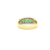 Emerald and Diamond Dress Ring in Two Tone Yellow and White Gold Setting