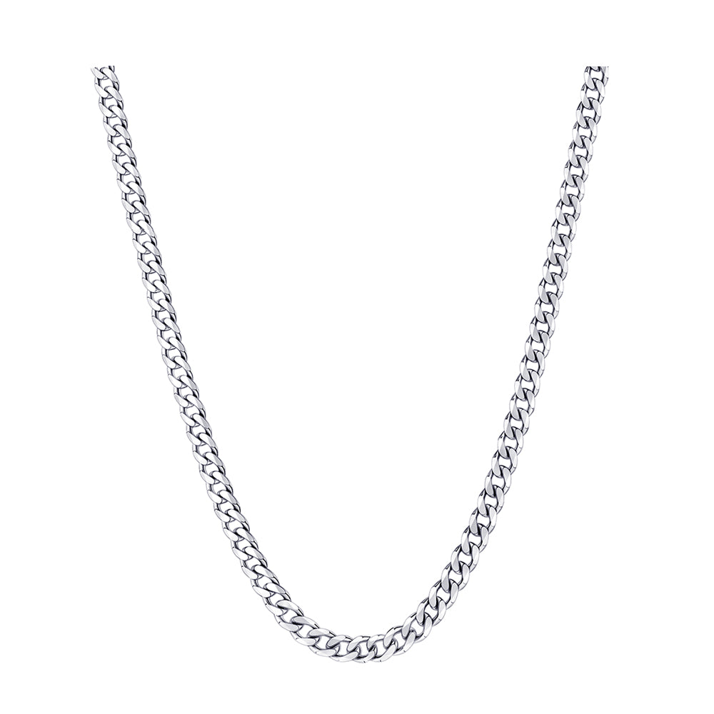 Sterling Silver Bevelled Curb Diamond Cut Chain