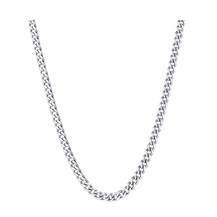 Sterling Silver Bevelled Curb Diamond Cut Chain