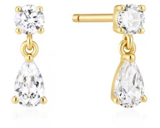 Ania Haie Glow CZ Teardrop/Rnd Stud Earrings
