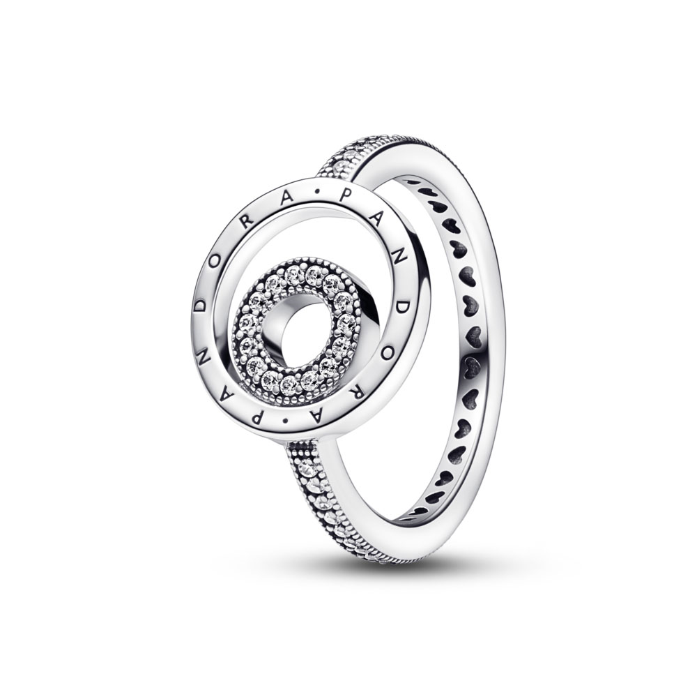 Pandora Signature Logo Circles Pavé Ring