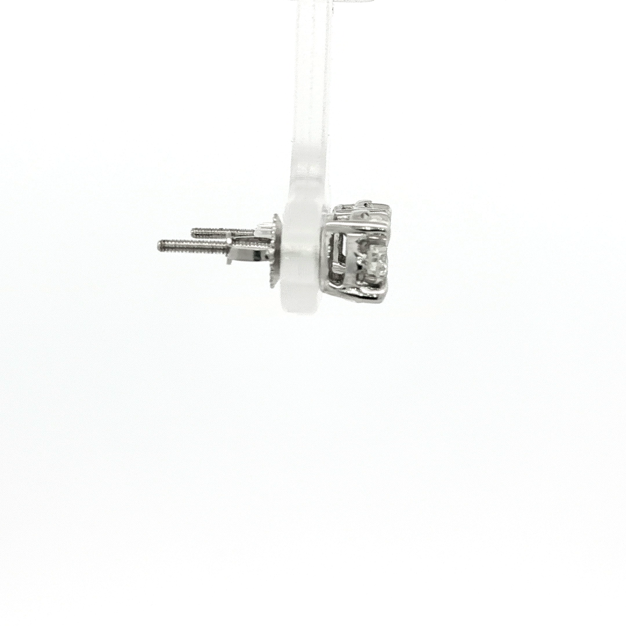 White Gold Diamond Halo Stud Earrings