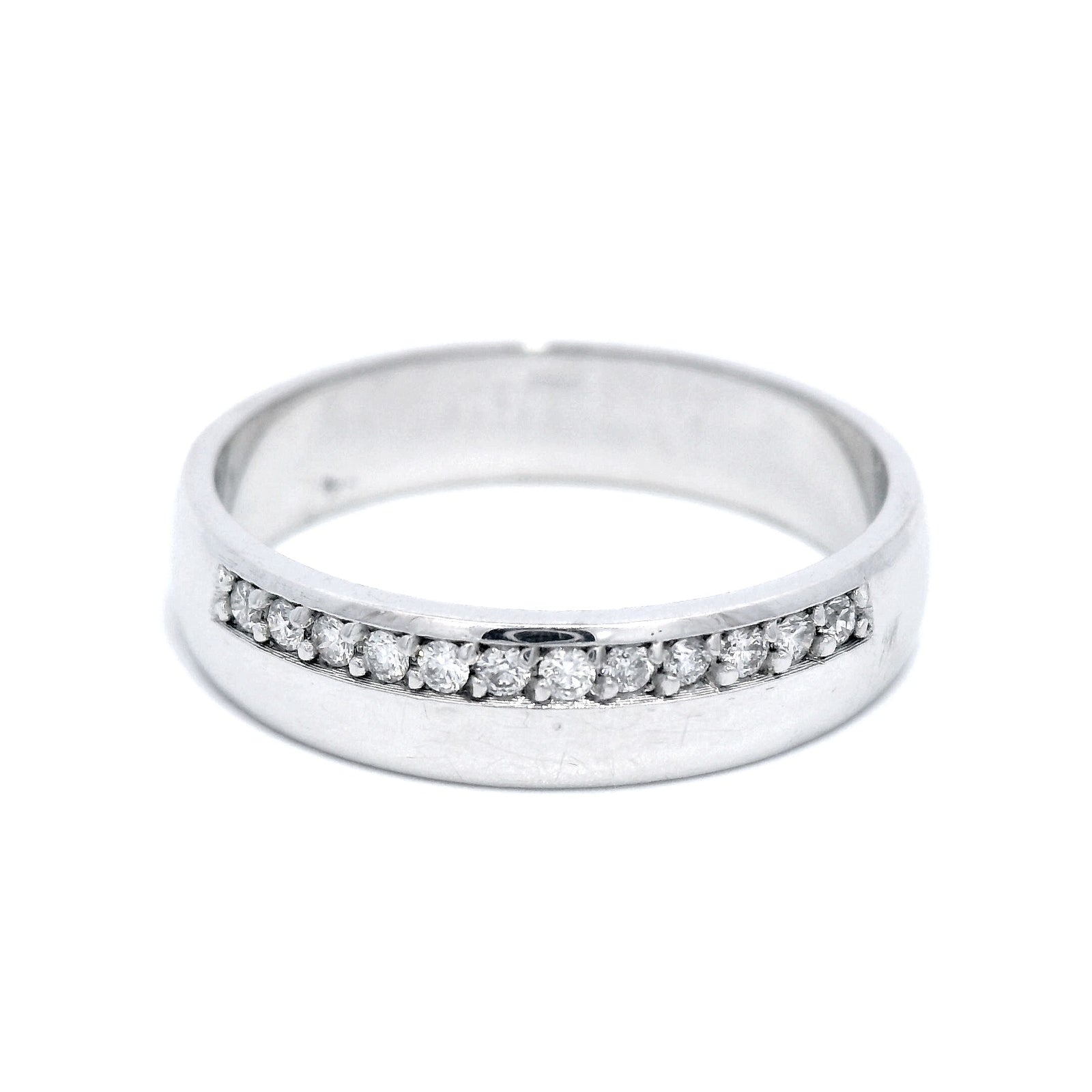 18 CARAT WHITE GOLD DIA SET WEDDER SZ N