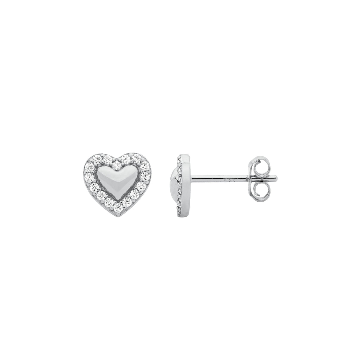 Ellani Heart Stud Earrings
