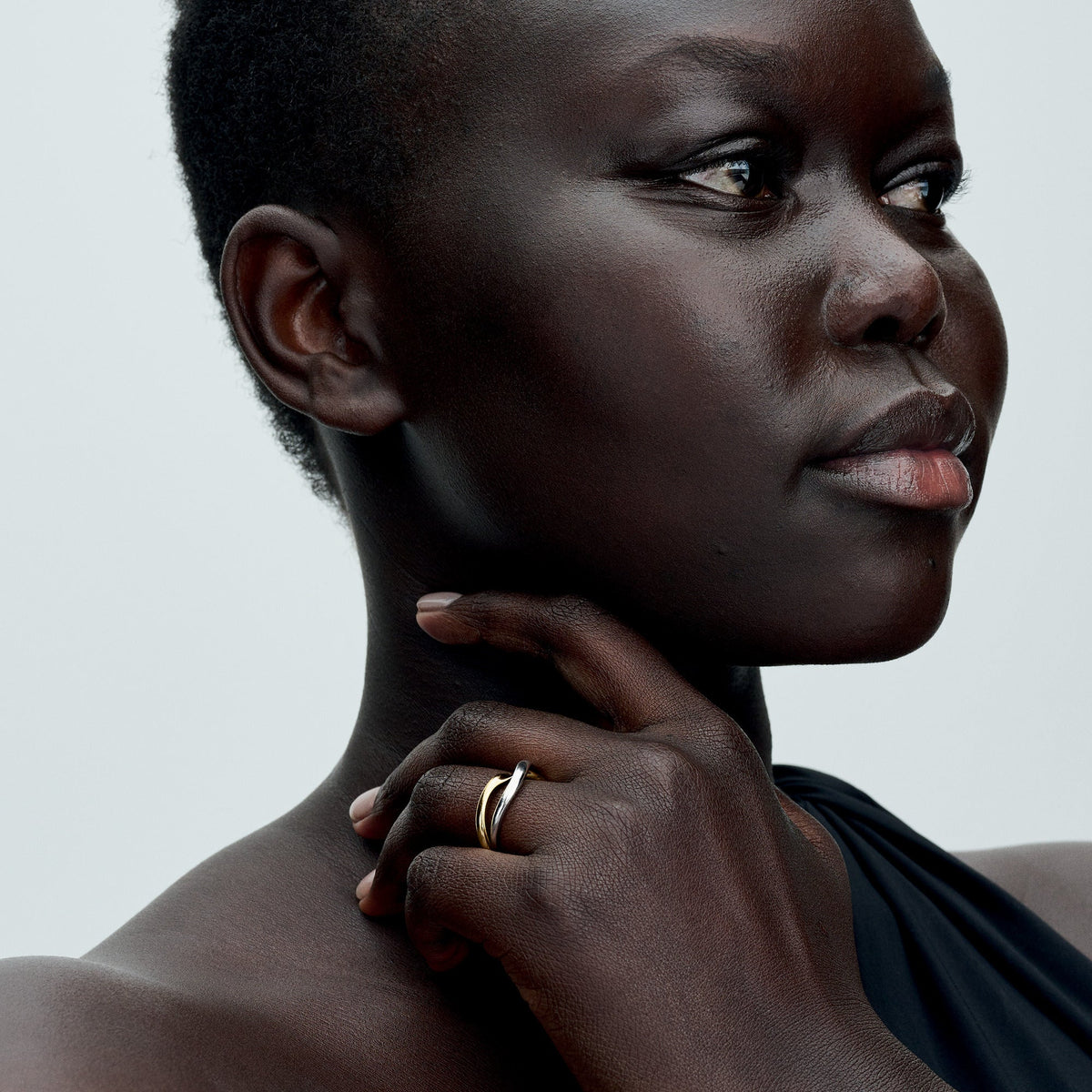 Pandora Two-tone Entwined Bands Ring