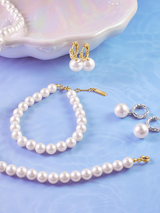 Ania Haie Silver Shell Pearl Twist Huggie Hoop 925 Silver Earrings