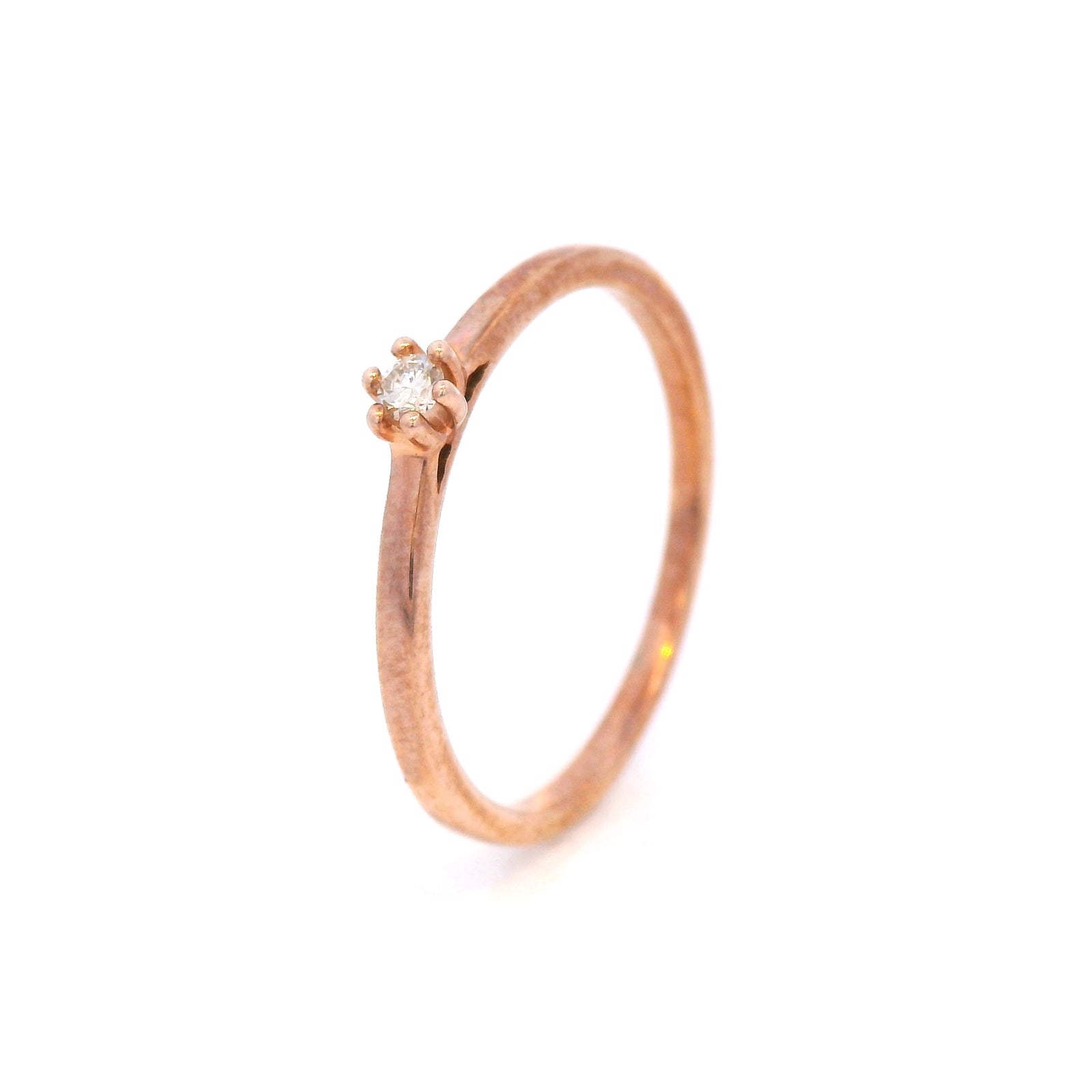 Claw Set Diamond Dress Ring in 9 Carat Rose Gold