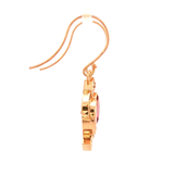 Pink Tourmaline, Black and White Diamond Earrings in Rose Gold