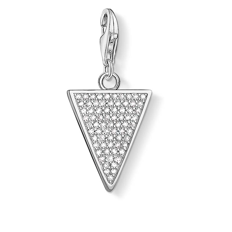 Thomas Sabo Sterling Silver Charm Club Cubic Zirconia Triangle Charm