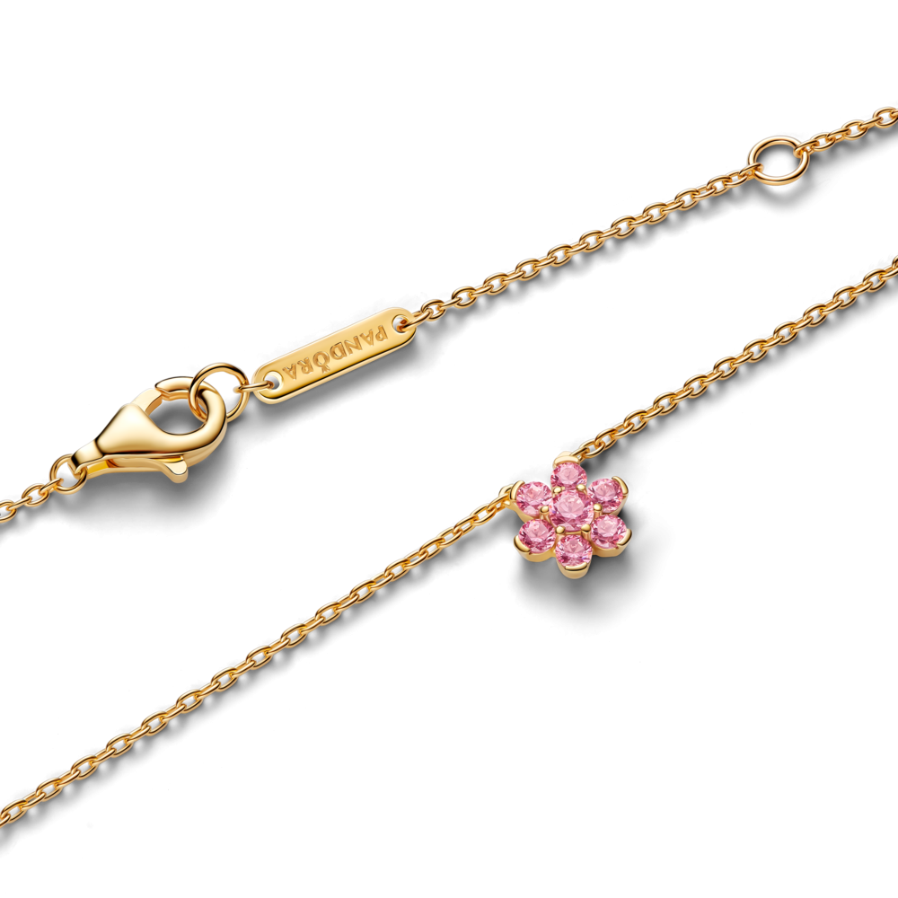 Pandora Sparkling Pink Flower Pendant Necklace