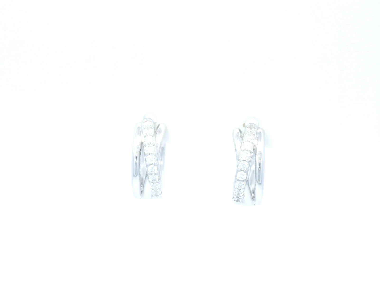 Sterling Silver Claw Set Twist Hoop Earring