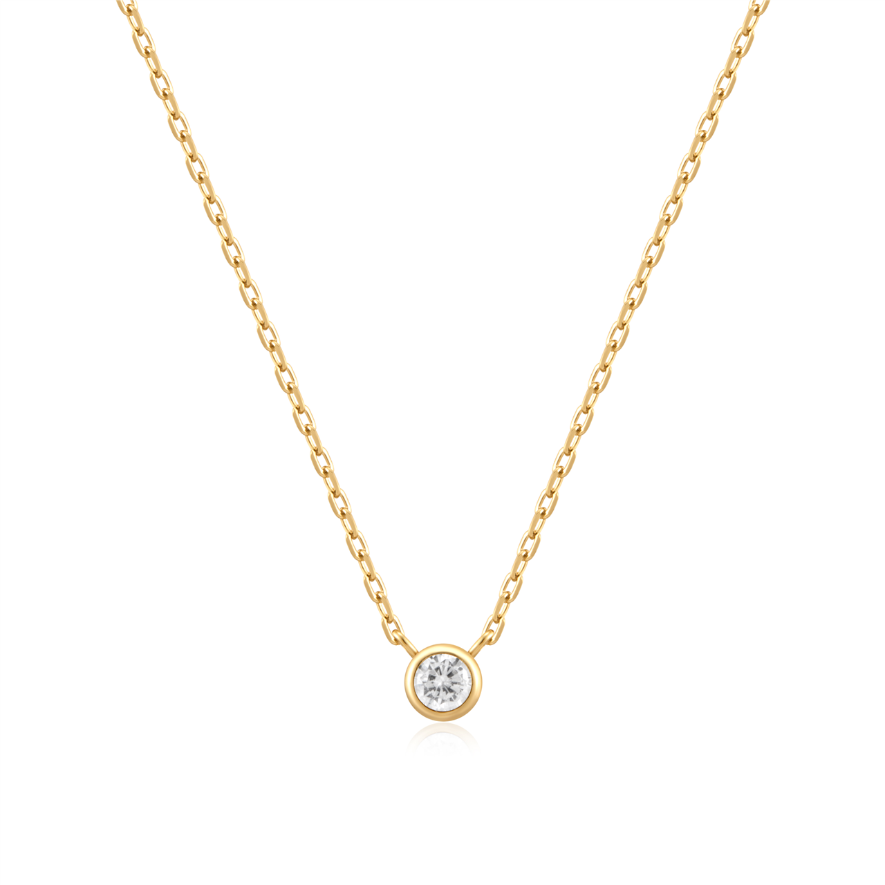 Ania Haie - Silver Round Solitaire Cubic Zirconia Necklace