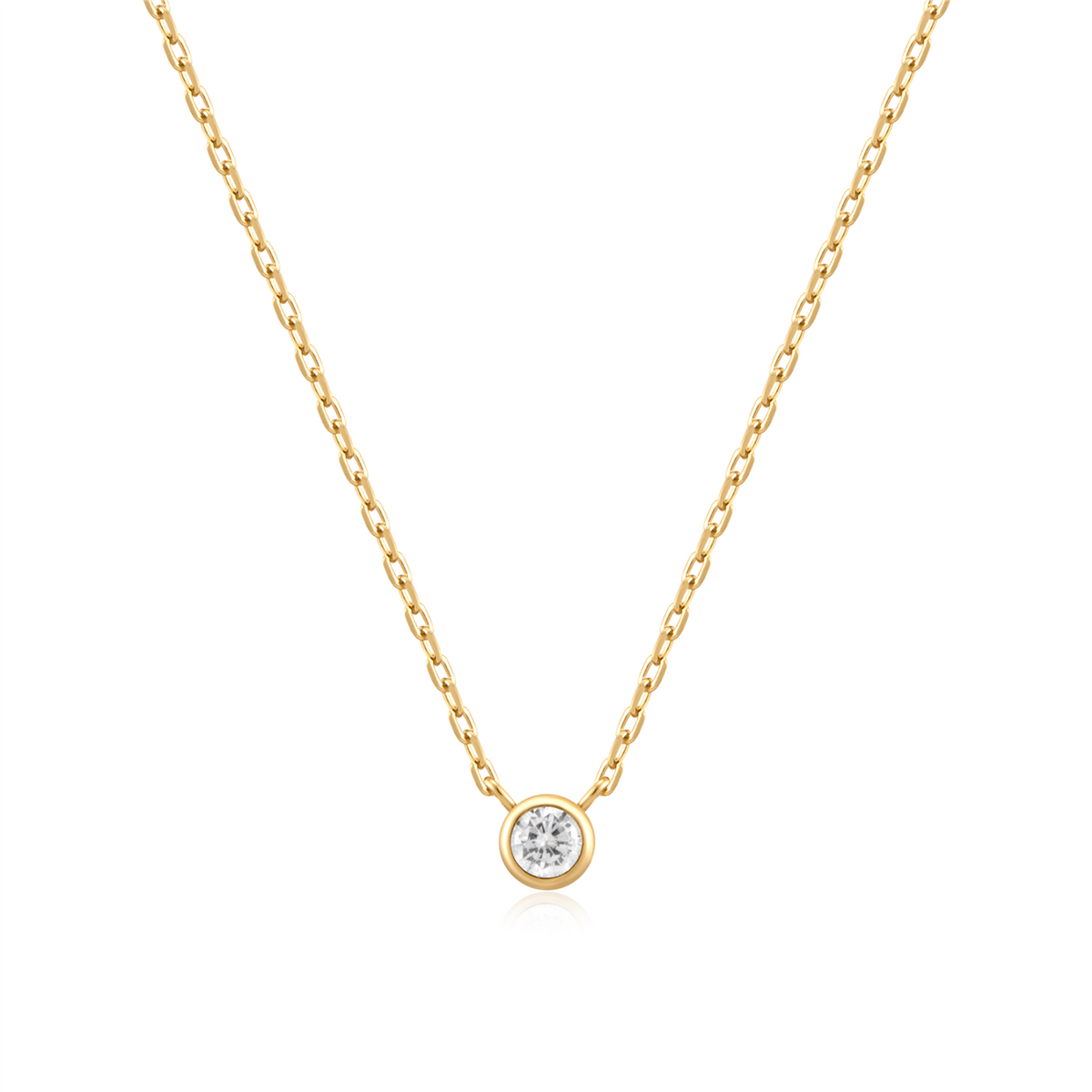 Ania Haie - Silver Round Solitaire Cubic Zirconia Necklace