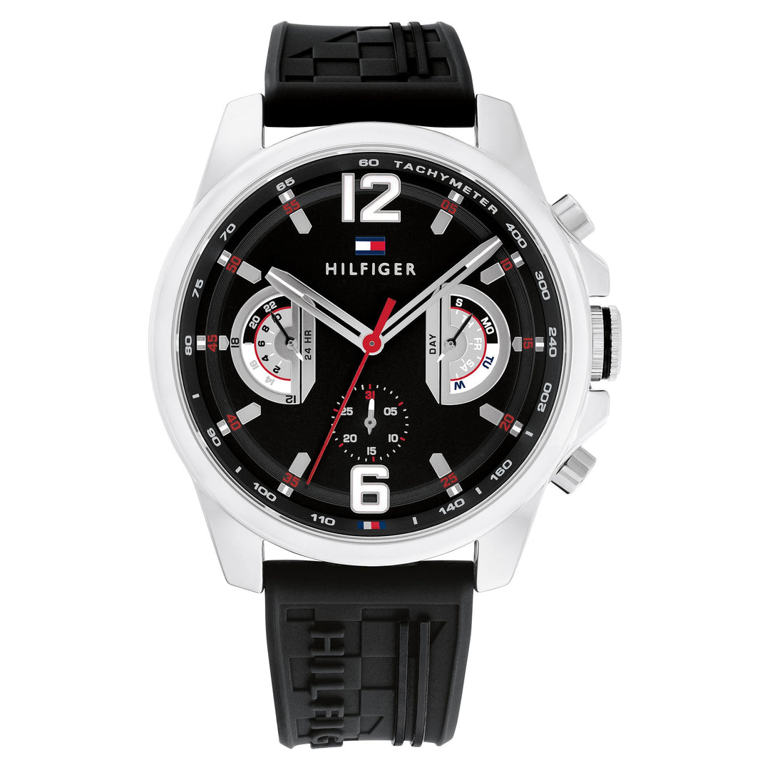 Tommy Hilfiger Black Silicone Multi-function Men&#39;s Watch