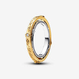 Game of Thrones Astrolabe spinning sterling silver and 14k gold-plated ring with clear cubic zirconia