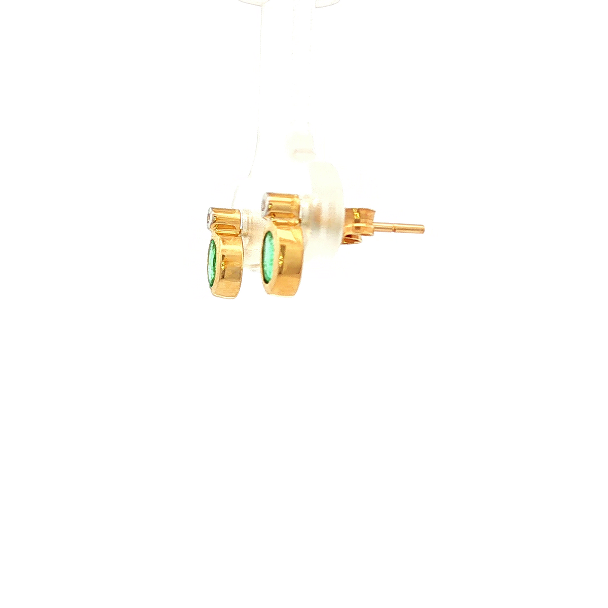 Emerald and Diamond Stud Earrings in Yellow Gold