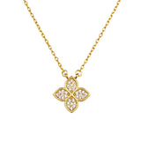 Sterling Silver Micro Pavé Flower Necklace
