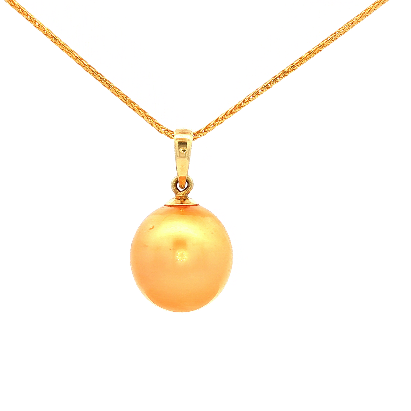South Sea Golden Pearl Pendant in Yellow Gold