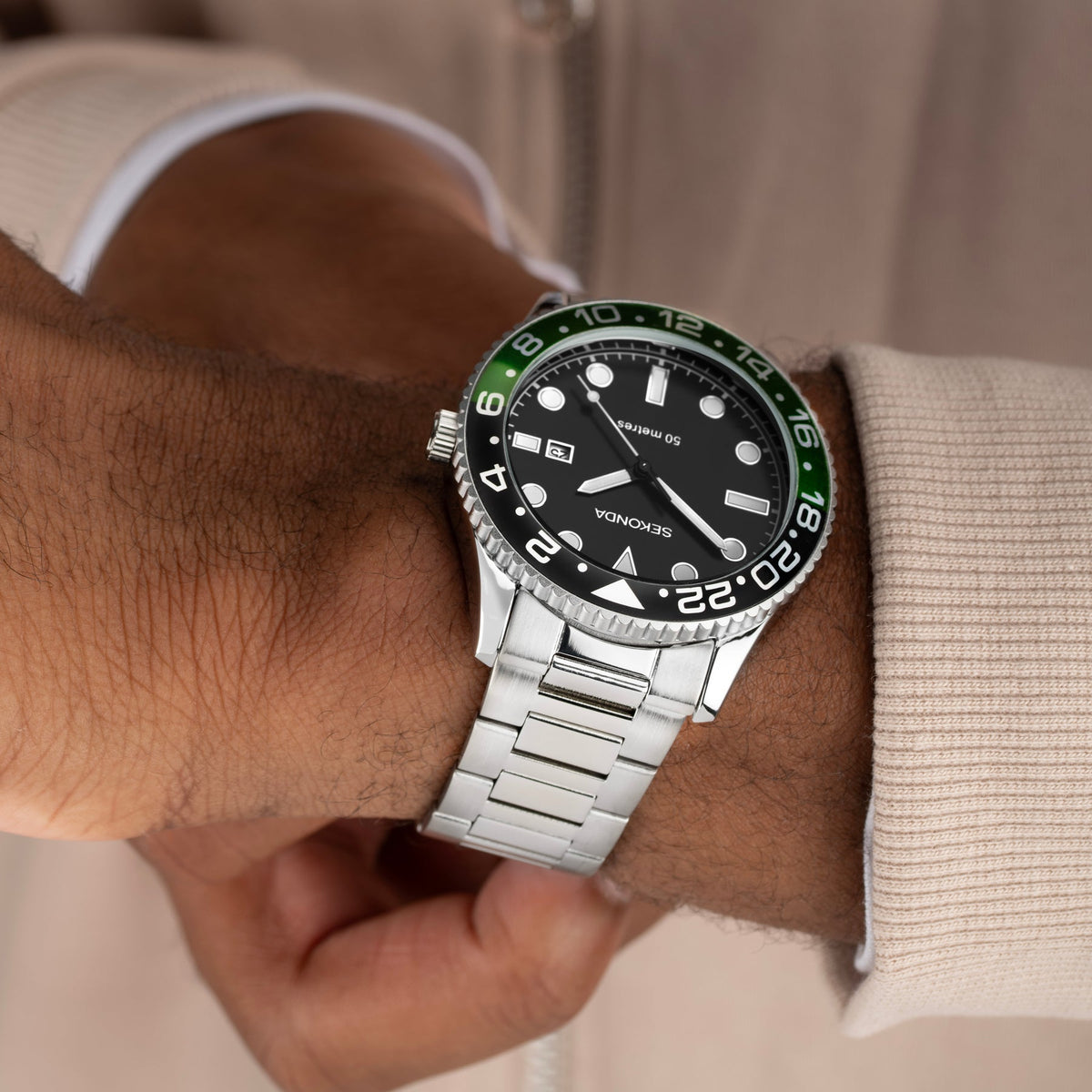 Sekonda Ocean Silver & Black Watch