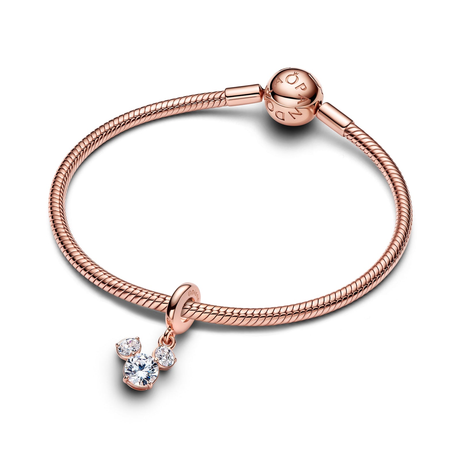 Pandora Disney Mickey Mouse Sparkling Head Silhouette Dangle Charm