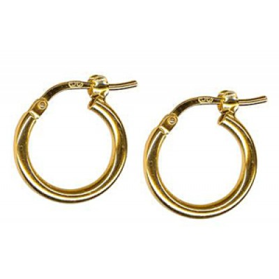 10mm Plain Hoop Italian Made Earrings in Sterling Silver.