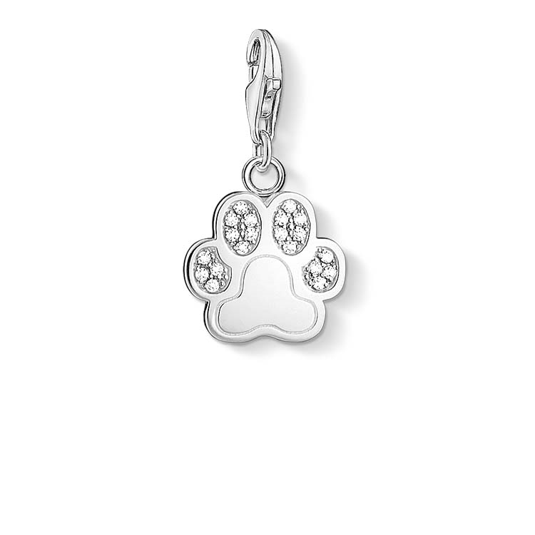 Thomas Sabo Charm Club Paw Pavé Cubic Zirconia Charm