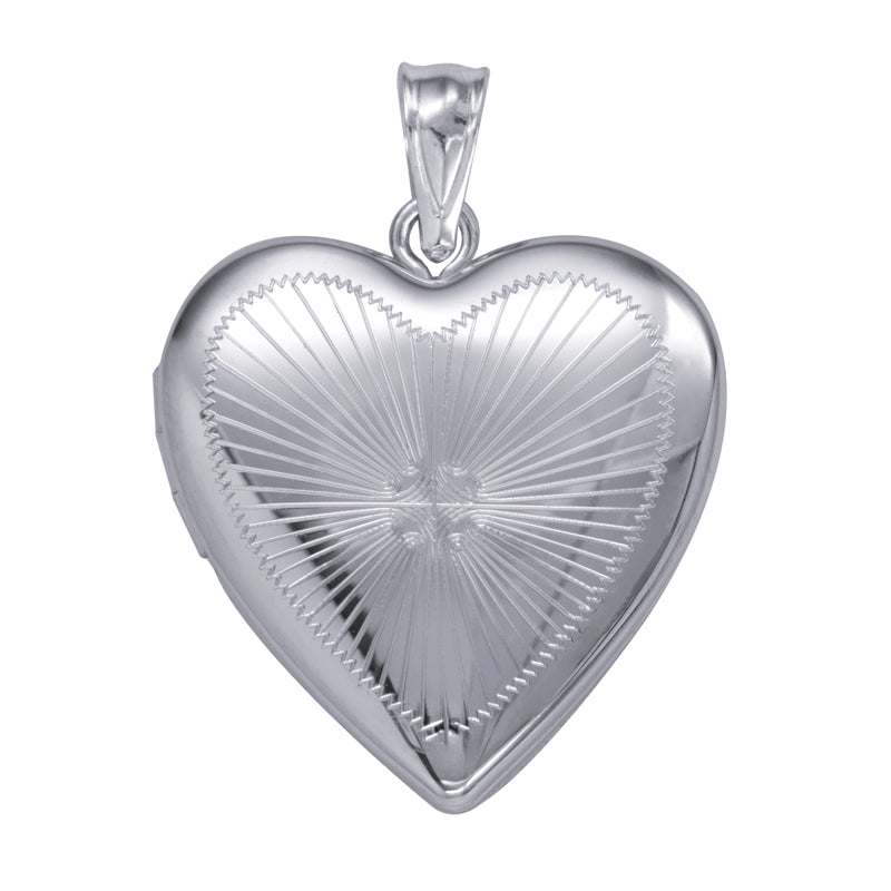 Heart Locket with Radiating Lines