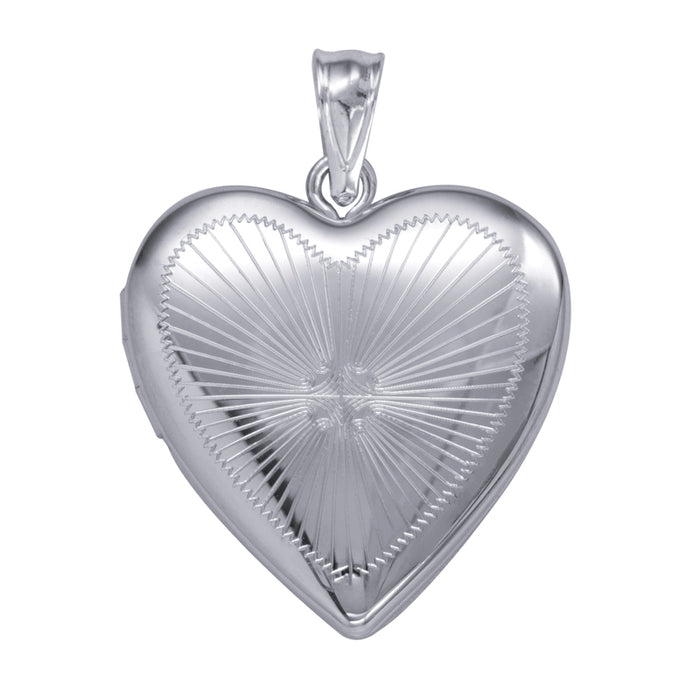 Heart Locket with Radiating Lines