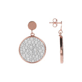 Bronzallure Altissima Earrings Drop Disc White CZ