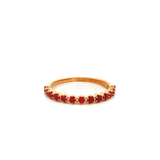 Straight Claw Set Ruby Dress Ring in Yellow Gold