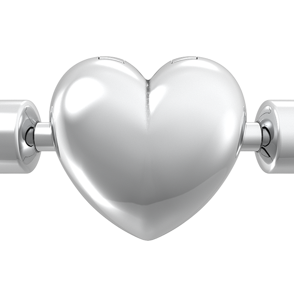 Faceted snake chain sterling silver bracelet with engravable heart clasp