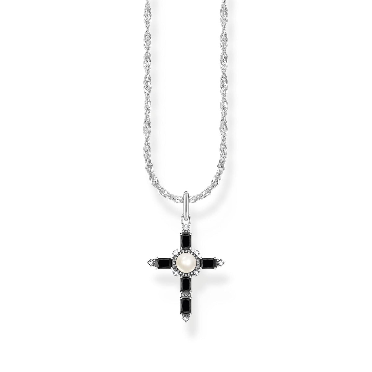 Thomas Sabo Romance Necklace with Black Cross Pendant