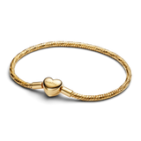 Pandora Heart Clasp Faceted Snake Chain Bracelet