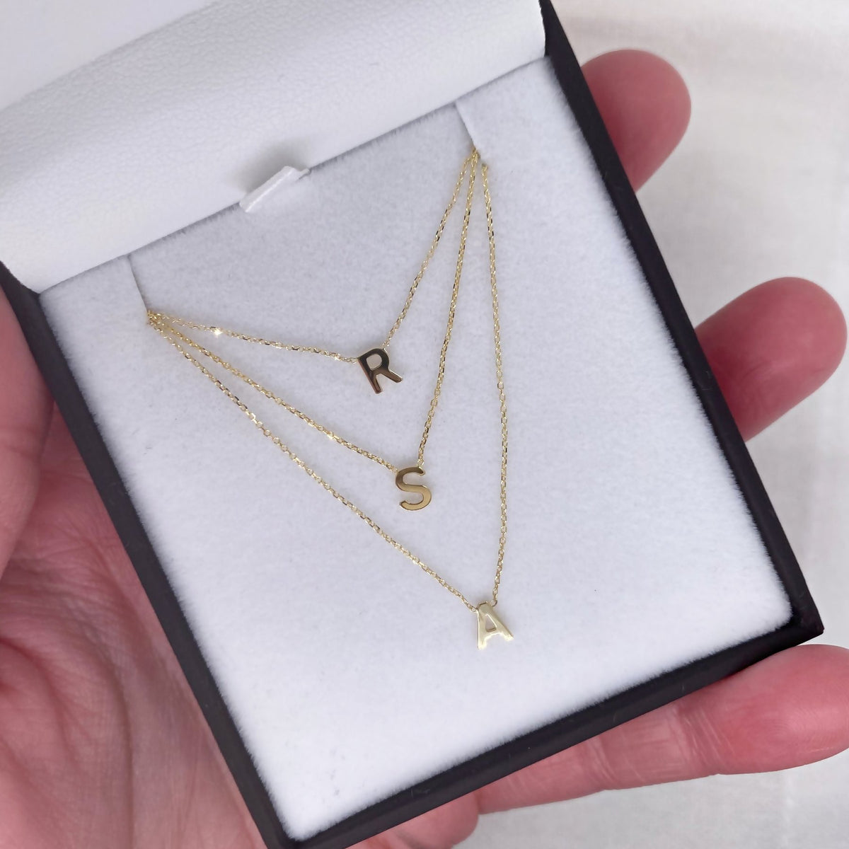9ct Yellow Gold Petite Initial Necklace - D