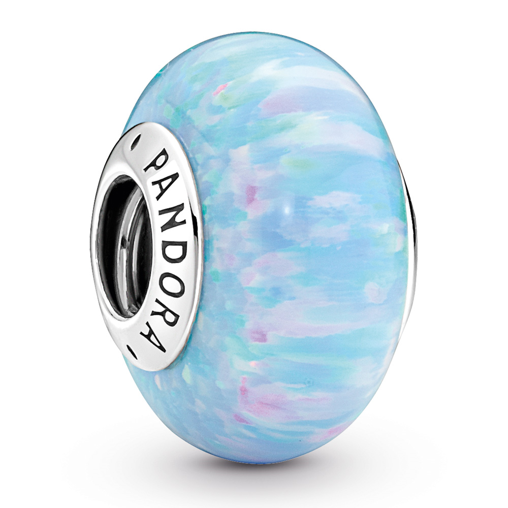 Sterling silver charm with lab-created opal
