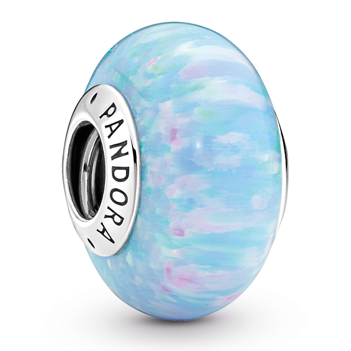 Sterling silver charm with lab-created opal