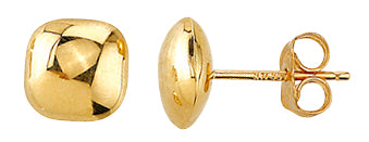 9ct Yellow Gold Square Stud Earrings