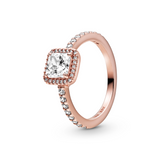 Pandora Square Sparkle Halo Ring