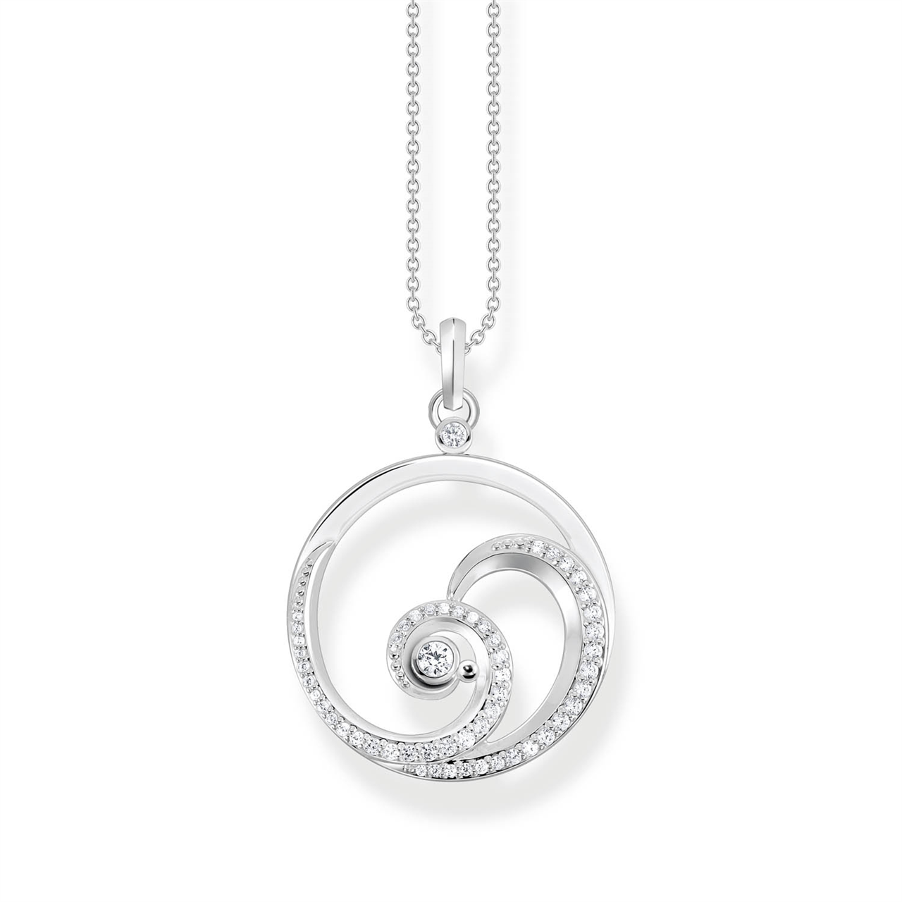 Thomas Sabo Cubic Zirconia Ocean Waves Necklace 40-45cm