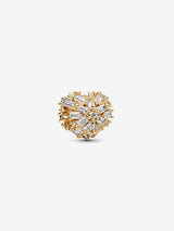 Heart sterling silver charm with clear cubic zirconia