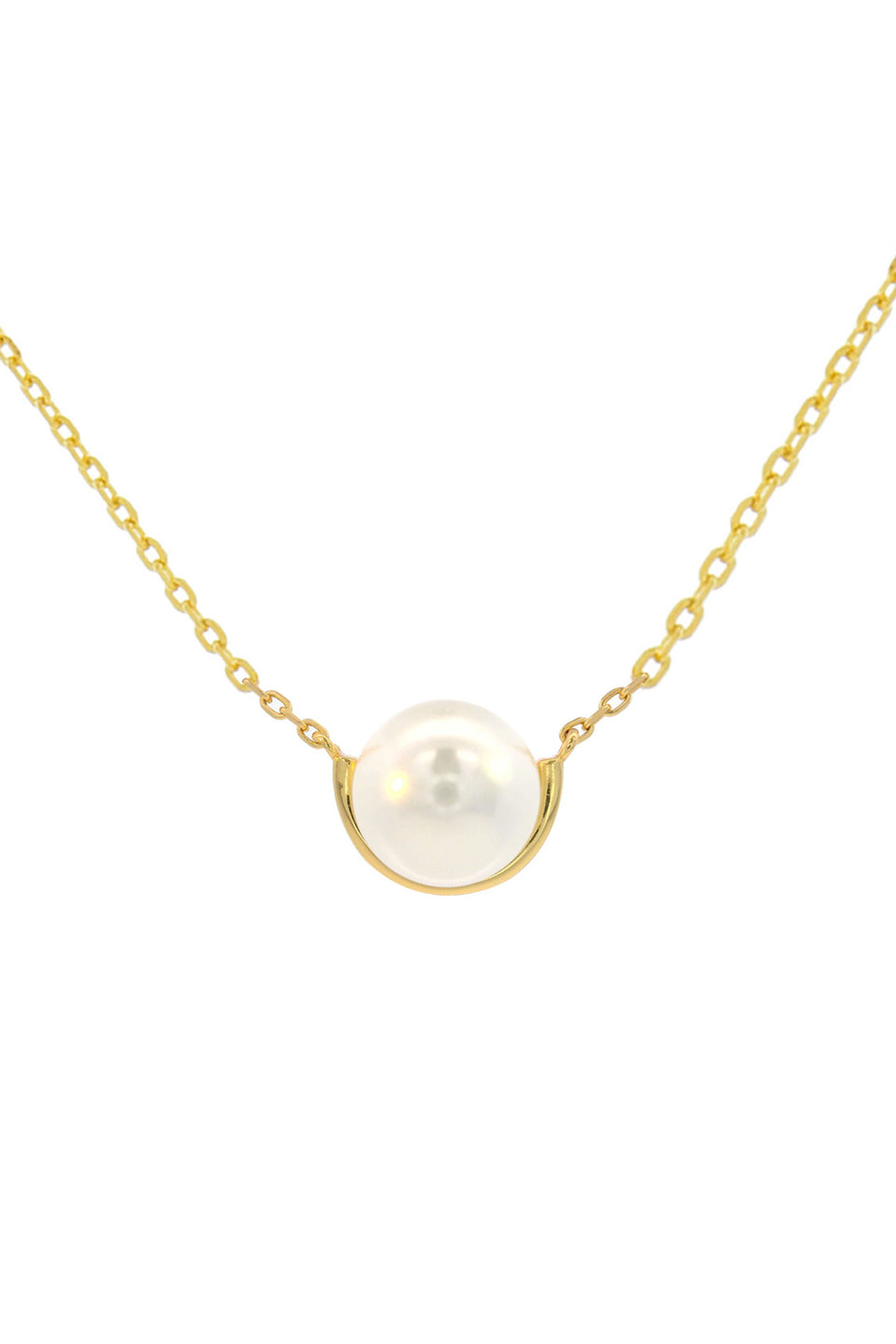 Georgini Adagio Crescent Nine-2-Five Pearl Necklace Gold