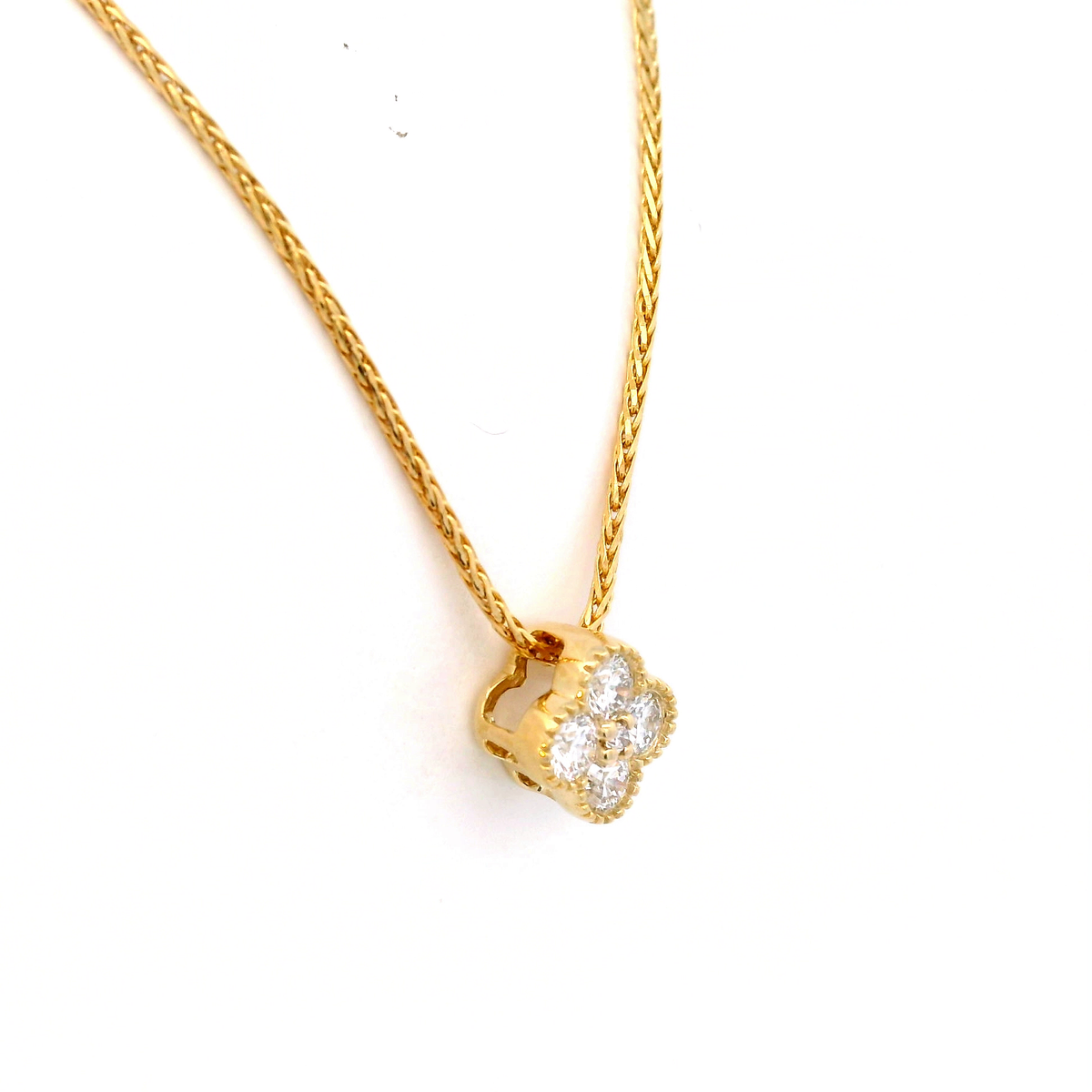 Diamond Set Flower Pendant