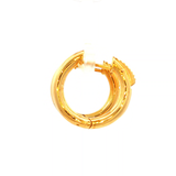 Round Huggie Earrings in Yellow Gold