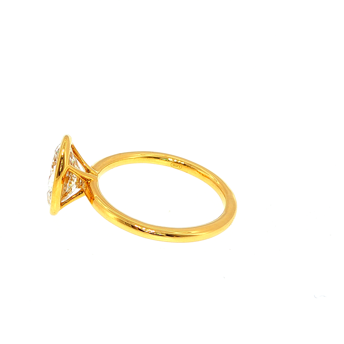 Oval Bezel Solitaire Ring in Yellow Gold