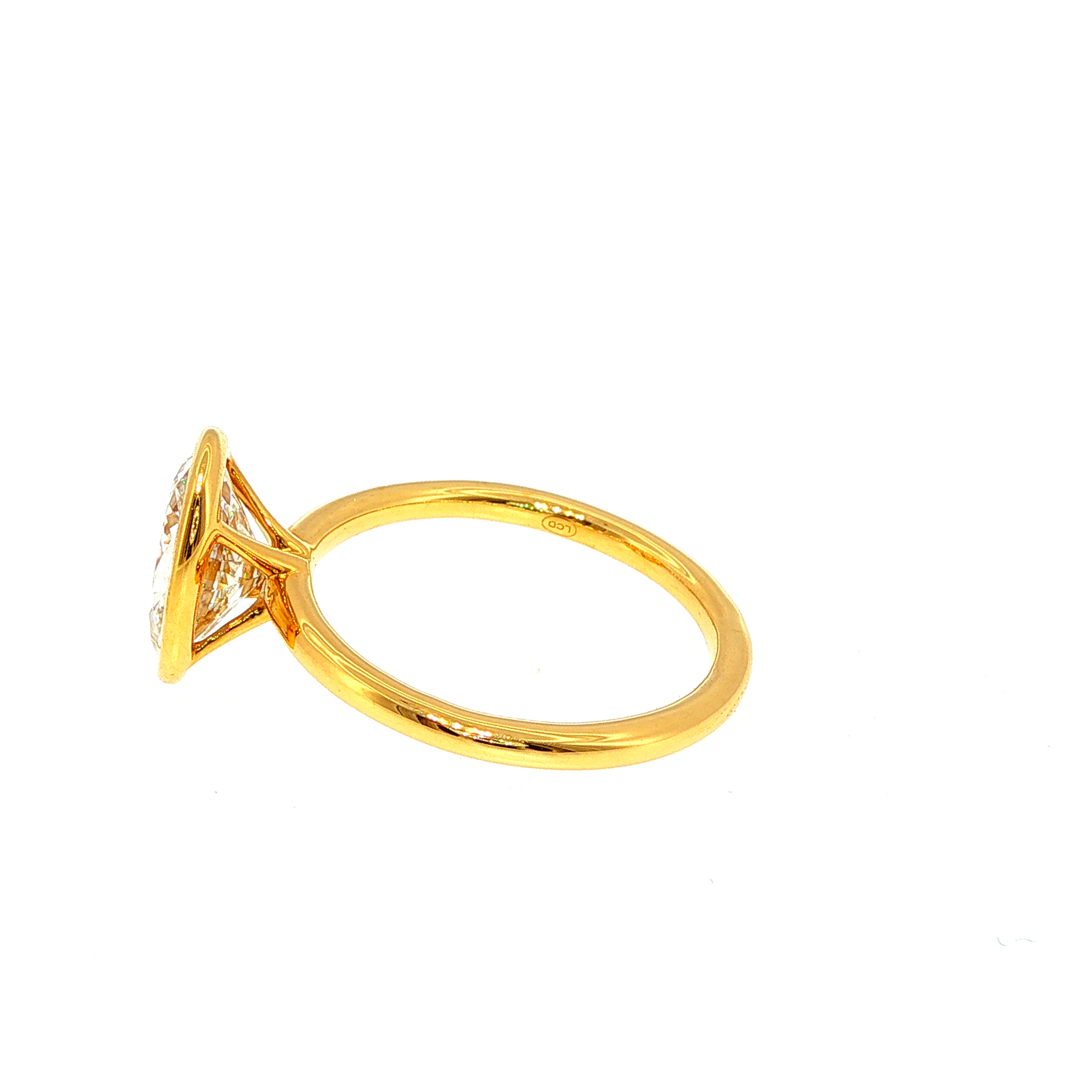 Oval Bezel Solitaire Ring in Yellow Gold