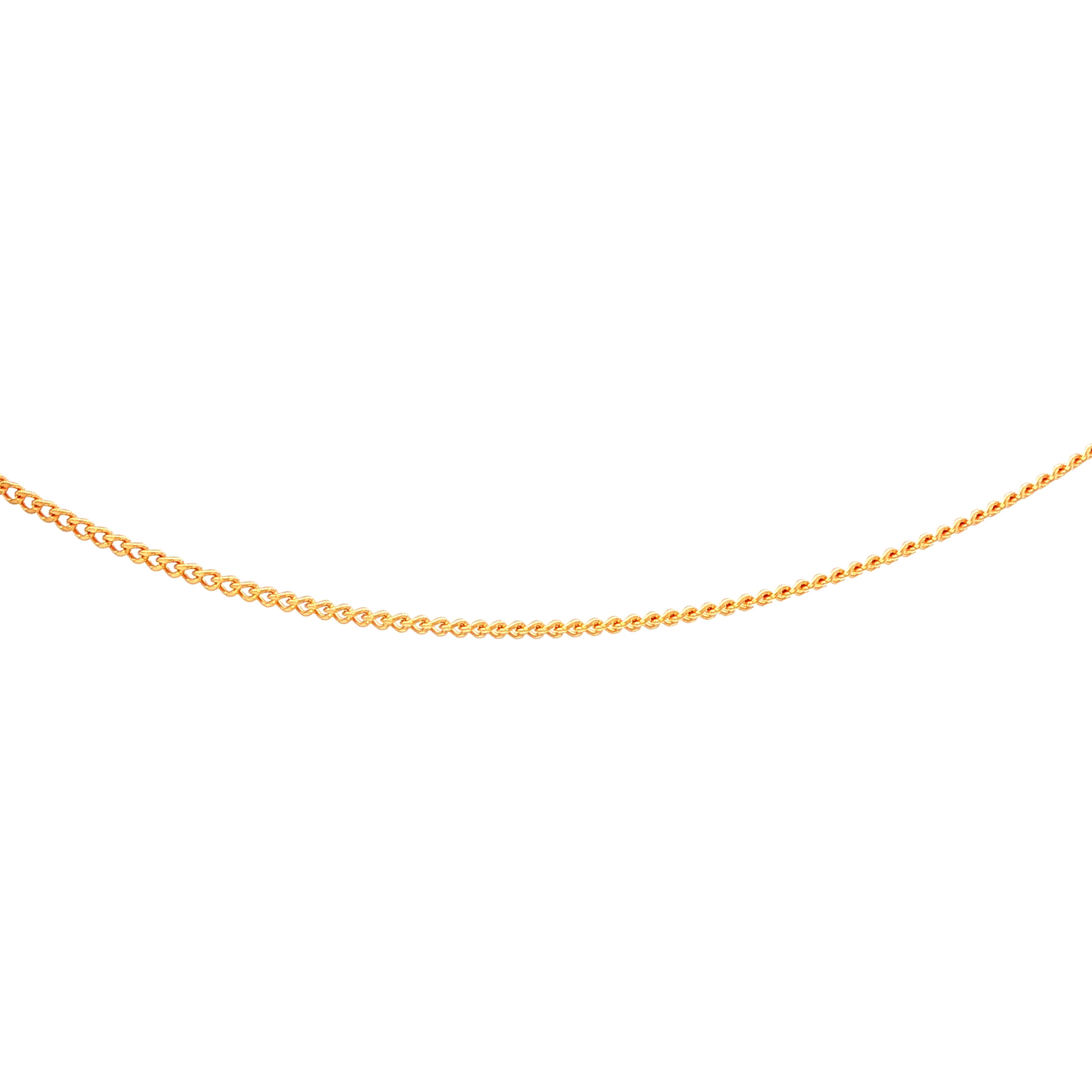 2 Sided Grumetta Curb Link Necklace in Yellow Gold