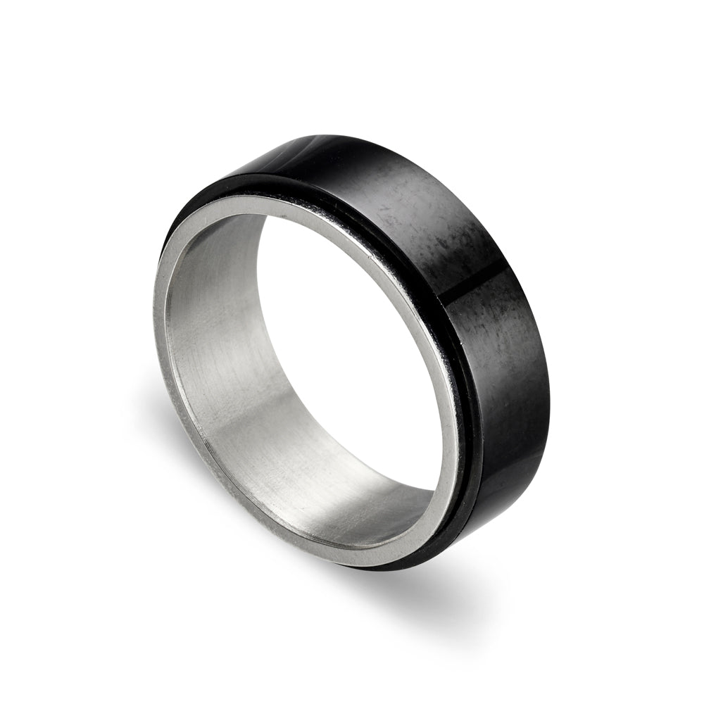 Blaze Stainless Steel Celtic Triangle Pattern Spinner Ring